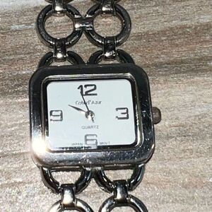 Cote D’Azur Wristwatch Women’s Silver Band Quartz Movement Tested Added Battery
